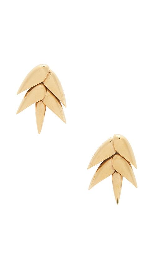 bevza xs spikelet earrings in metallic gold.