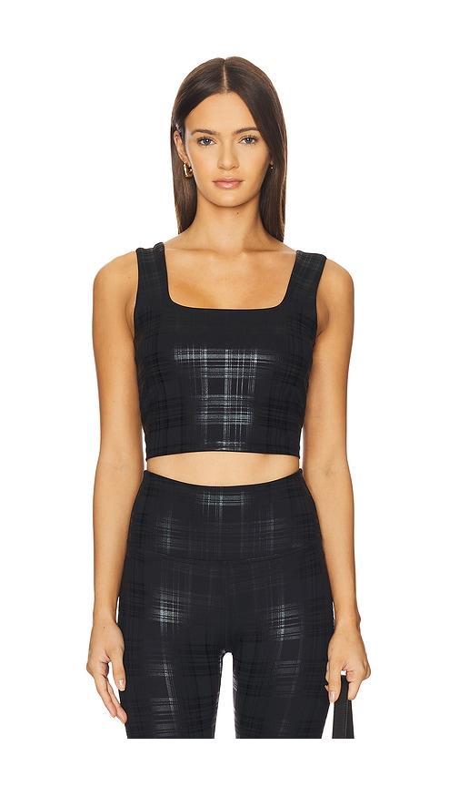 beyond yoga beyond the studio high cropped tank top in black. - size l (also in s)