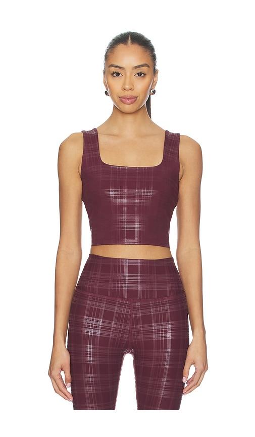 beyond yoga beyond the studio high cropped tank top in burgundy. - size m (also in xs)