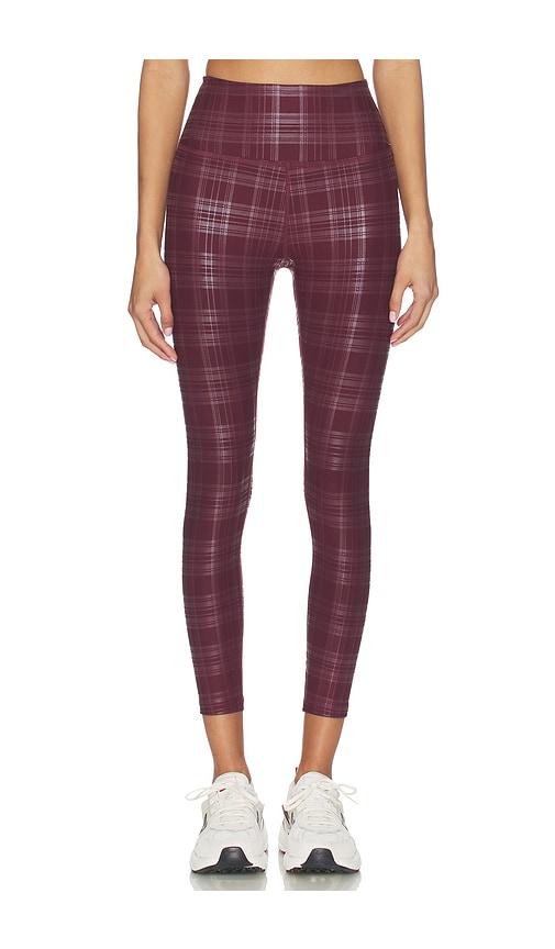 beyond yoga high waisted midi legging in burgundy. - size m (also in xs)