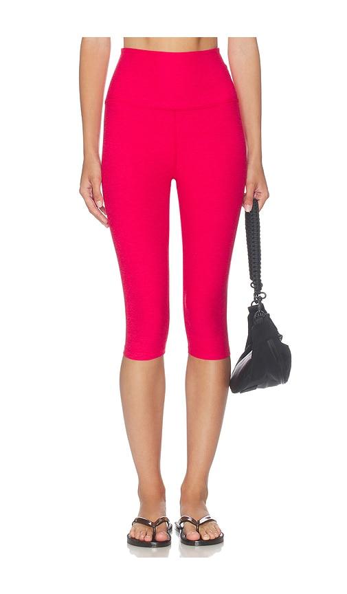 beyond yoga high waisted pedal pusher legging in red. - size l (also in s, m)