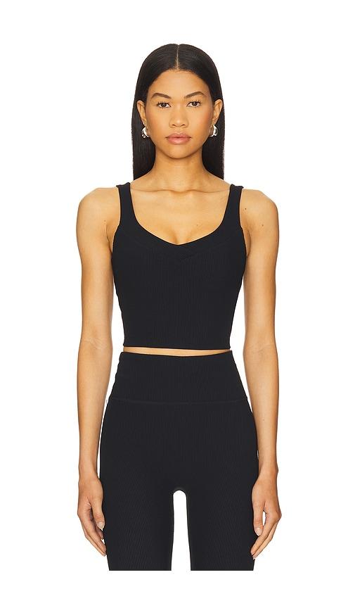 beyond yoga impulse cropped tank top in black. - size s (also in xs)