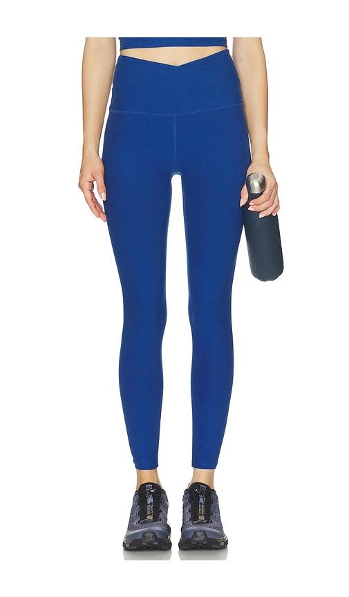 beyond yoga spacedye at your leisure high waisted midi legging in royal. - size xl (also in xs)