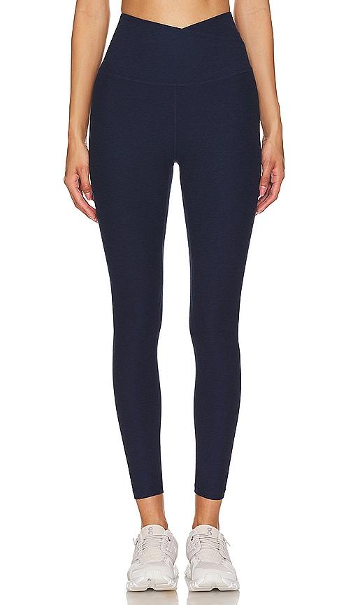 beyond yoga spacedye at your leisure midi legging in navy. - size l (also in xs, s, m, xl)