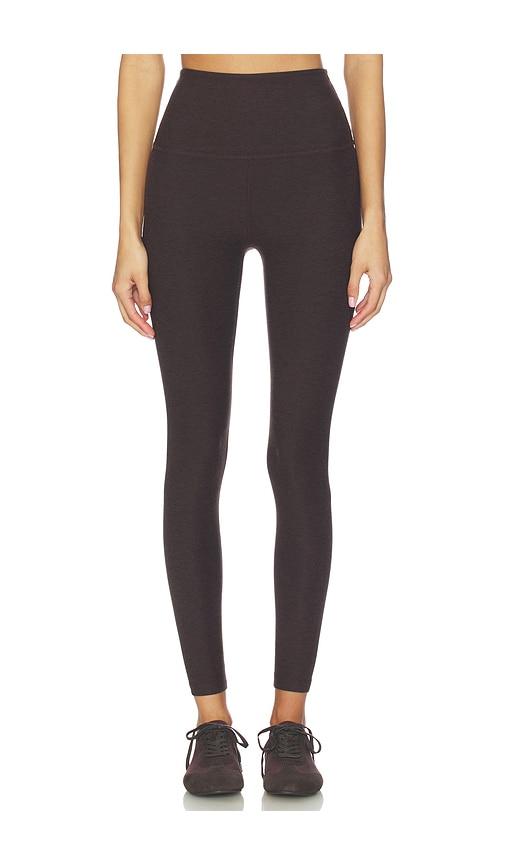 beyond yoga spacedye caught in the midi high waisted legging in chocolate. - size m (also in s, xl, xs)
