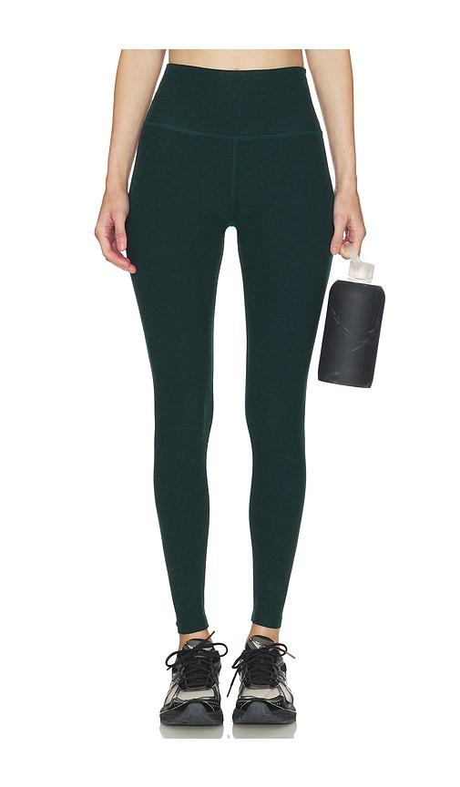 beyond yoga spacedye caught in the midi high waisted legging in green. - size l (also in xs, xl)