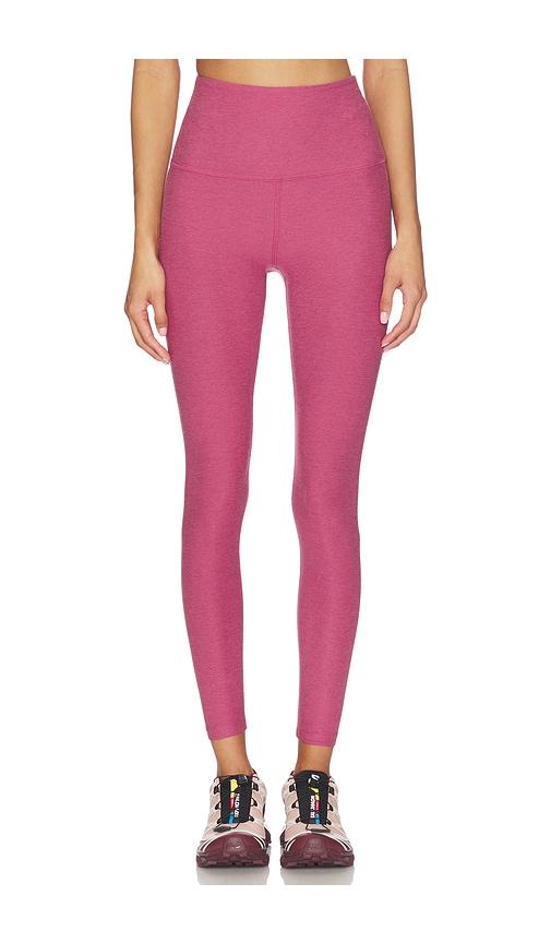 beyond yoga spacedye caught in the midi high waisted legging in mauve. - size s (also in xs, xl)