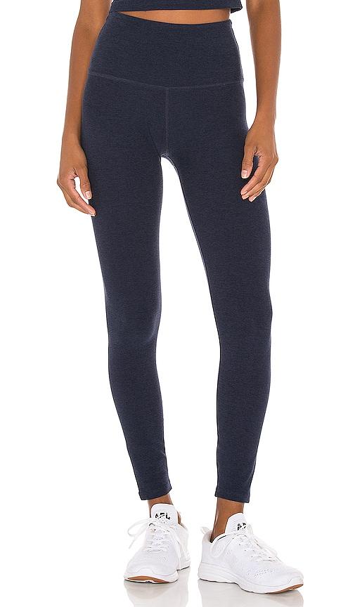beyond yoga spacedye caught in the midi high waisted legging in navy. - size l (also in s, xs, m, xl)