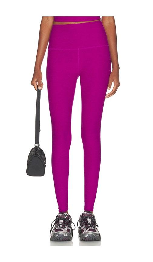 beyond yoga spacedye caught in the midi highwaist legging in fuchsia. - size l (also in xs, s, m)