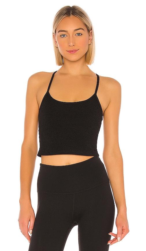 beyond yoga spacedye cropped tank in black. - size l (also in xs, s, m, xl)