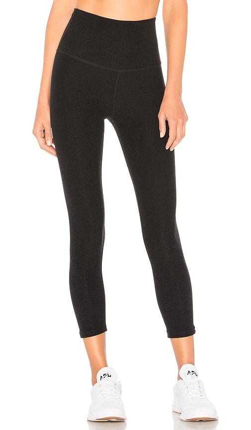 beyond yoga spacedye high waisted capri in black. - size l (also in s, xs, m, xl)