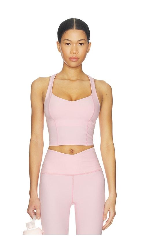 beyond yoga spacedye intensity racerback cropped tank top in pink. - size xl (also in xs)