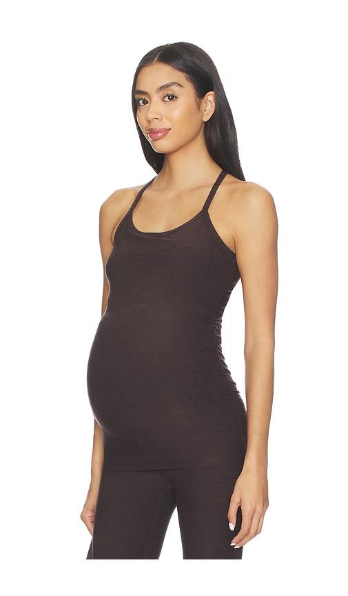 beyond yoga spacedye keep your cool maternity slip top in brown. - size xs (also in xl)