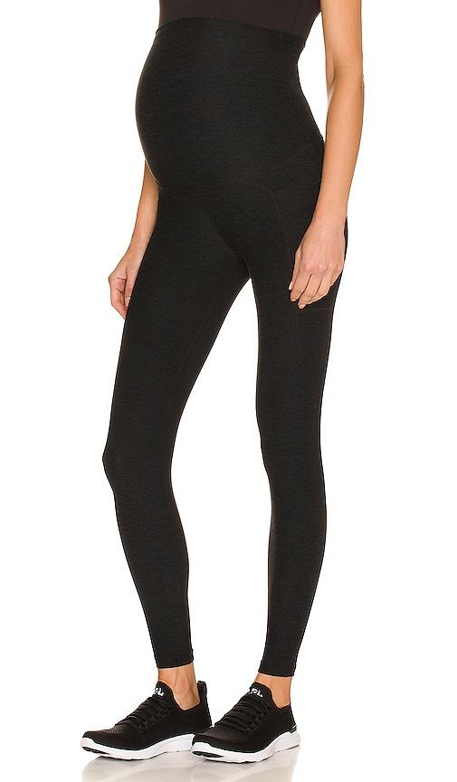 beyond yoga spacedye love the bump maternity pocket midi legging in black. - size l (also in xs, s, xl)