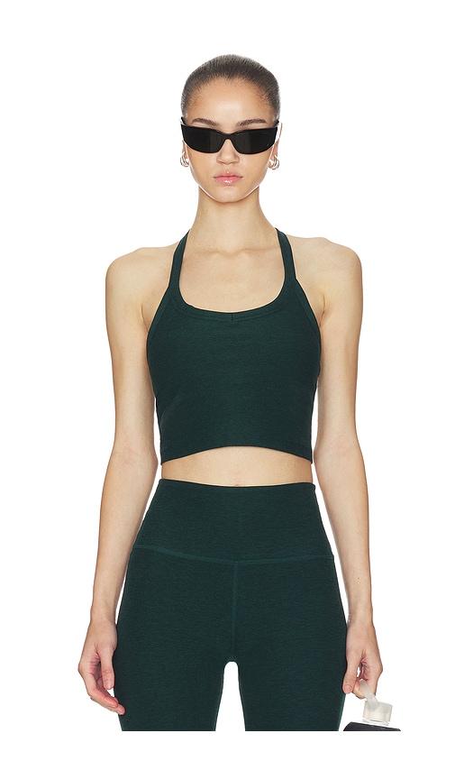 beyond yoga spacedye on the up cropped tank top in green. - size l (also in xs, xl)