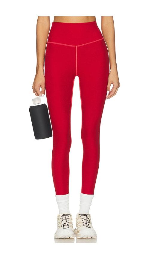 beyond yoga spacedye ready midi legging in red. - size l (also in s)