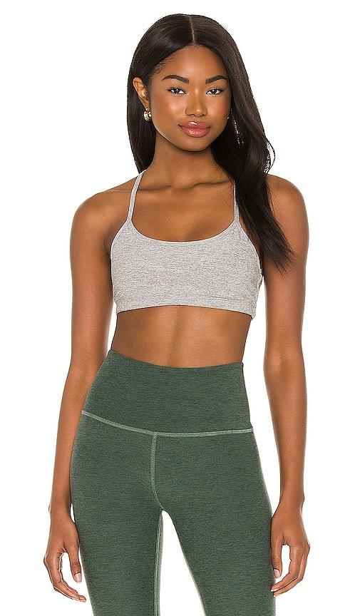 beyond yoga spacedye slim racerback bra in grey. - size l (also in s, xs, xl)