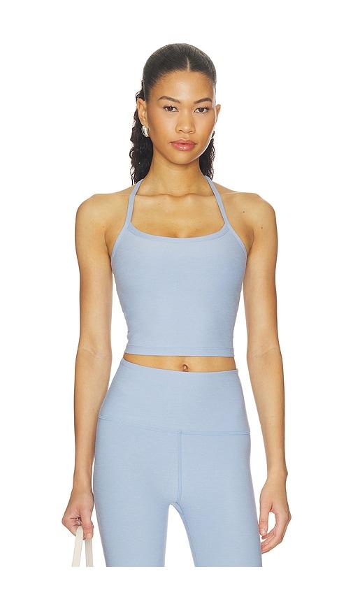 beyond yoga spacedye slim racerback cropped in blue. - size l (also in m, s)