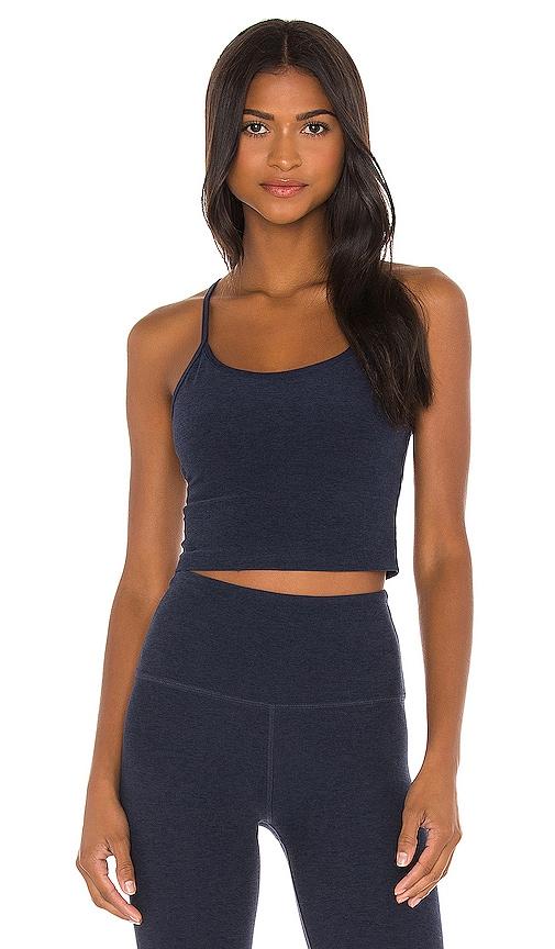 beyond yoga spacedye slim racerback tank in navy. - size s (also in xs, xl)
