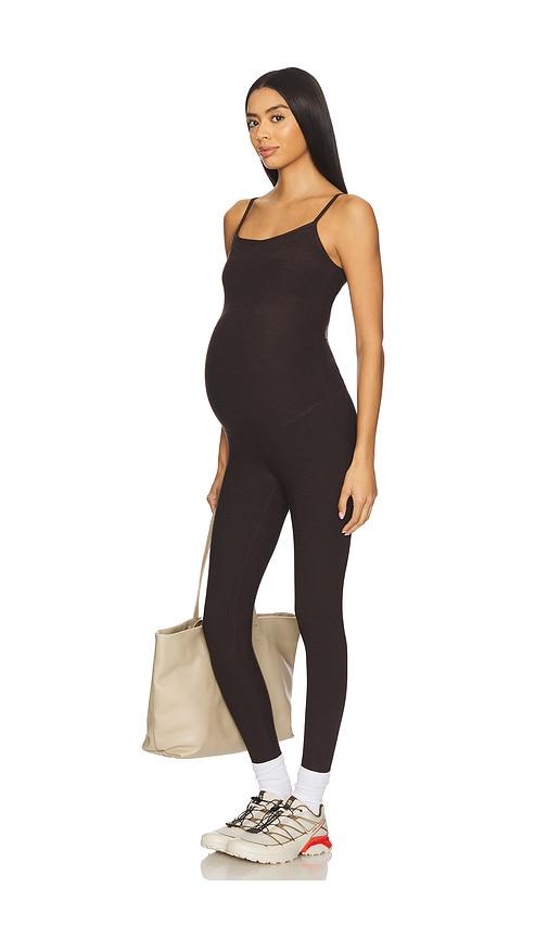 beyond yoga spacedye uplevel maternity jumpsuit in brown. - size xl (also in xs)