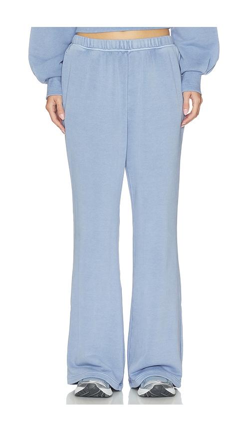 beyond yoga washed away wide leg pants in blue. - size l (also in s, xs, m, xl)