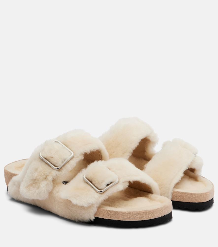 birkenstock 1774 arizona shearling slides