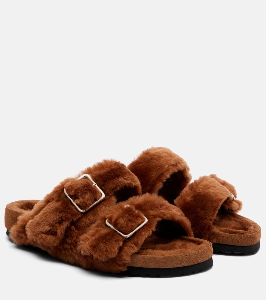 birkenstock 1774 arizona shearling slides