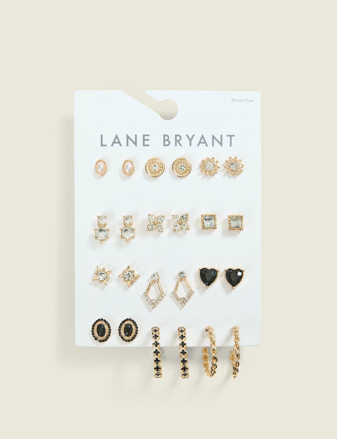 black & goldtone earring mega pack