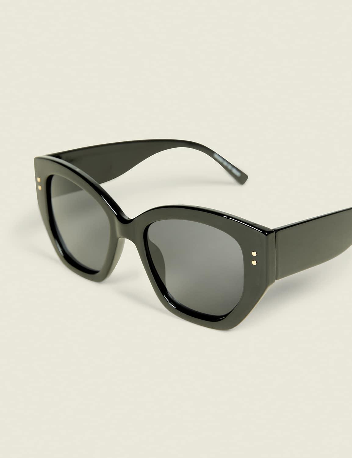 black goldtone-detail cateye sunglasses