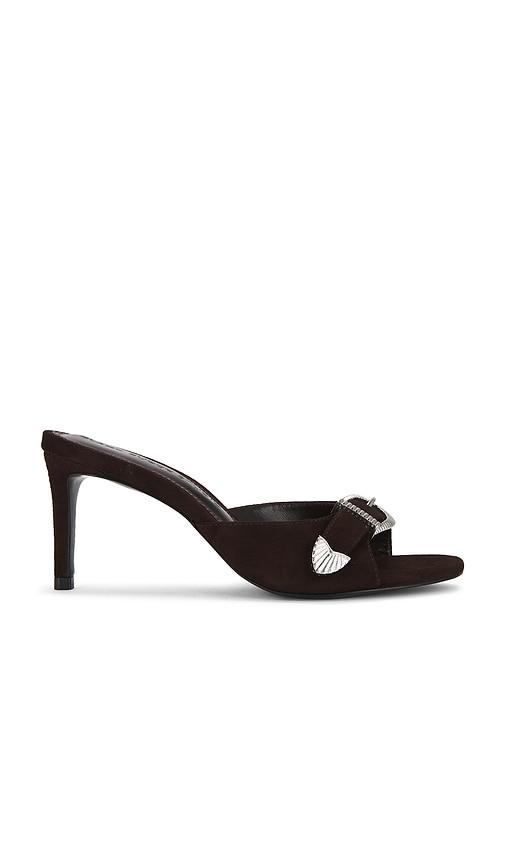 black suede studio elena 70 mule in chocolate. - size 36 (also in 37, 37.5, 38, 38.5, 39, 39.5, 40, 41)