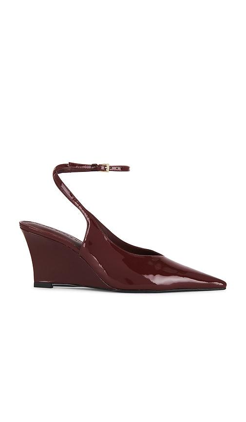 black suede studio eliana 70 pump in red. - size 36.5 (also in 38)