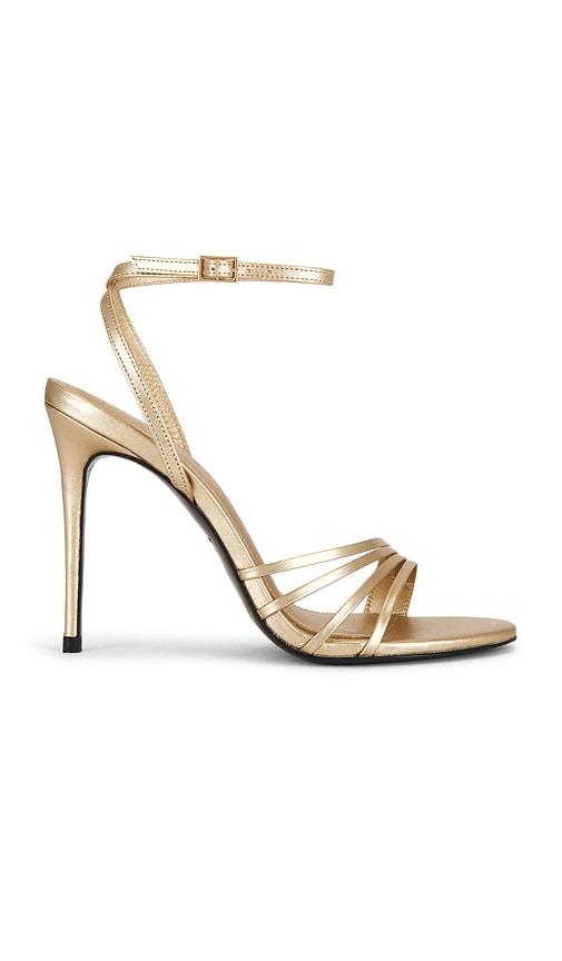 black suede studio ella 100 sandal in metallic gold. - size 36.5 (also in 38.5)