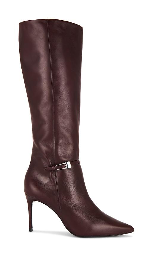 black suede studio elodie 100 boot in burgundy. - size 39 (also in 40)
