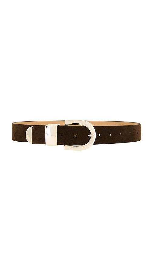 black suede studio mena belt in brown. - size l (also in m)