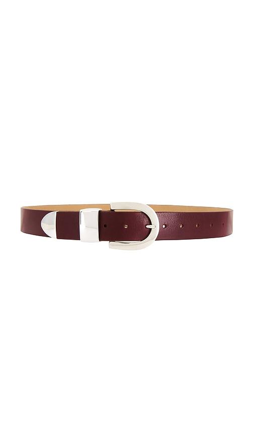 black suede studio mena belt in burgundy. - size l (also in m)