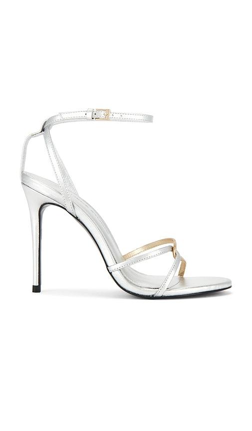 black suede studio miley 100 sandal in metallic silver. - size 37 (also in 37.5, 38, 39, 40)