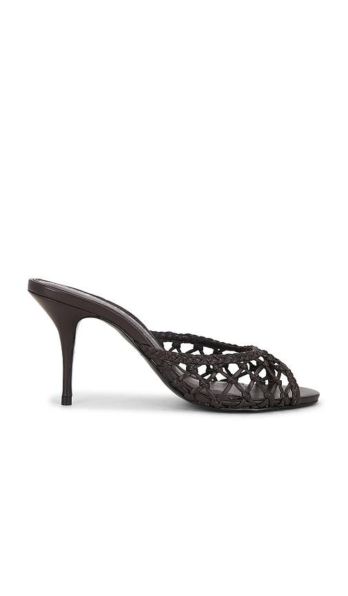 black suede studio peach 80 mule in chocolate. - size 36 (also in 37, 37.5, 38, 39, 40, 41)