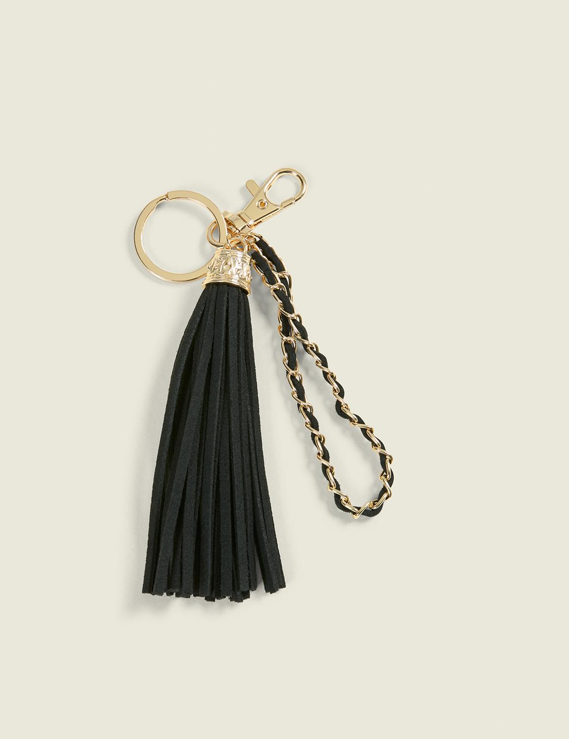 black tassel bag charm