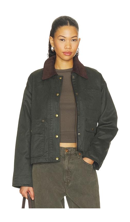 blanknyc canvas jacket in dark green. - size l (also in m, s, xs)
