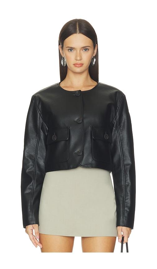 blanknyc cropped jacket in black. - size l (also in xs, s, m)