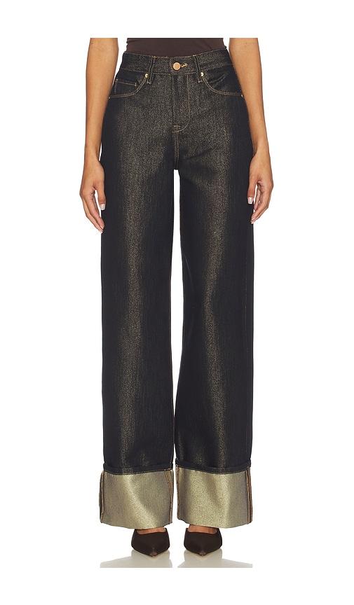 blanknyc cuffed wide leg jeans in blue. - size 24 (also in 25, 26, 27, 28)