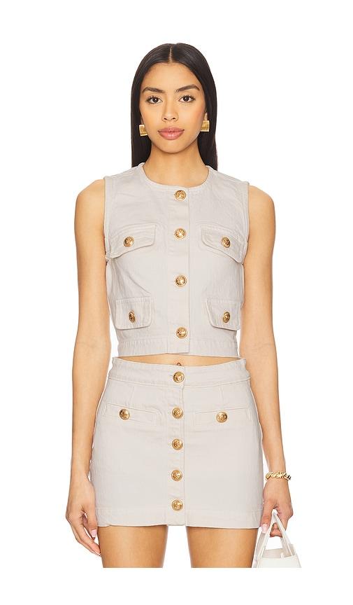 blanknyc denim top in cream. - size l (also in xs)