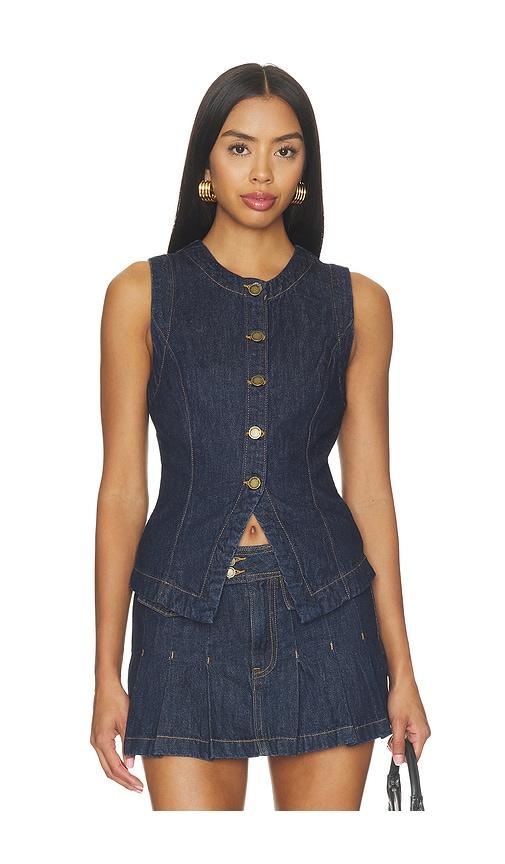 blanknyc denim vest in blue. - size l (also in xs, s, m)