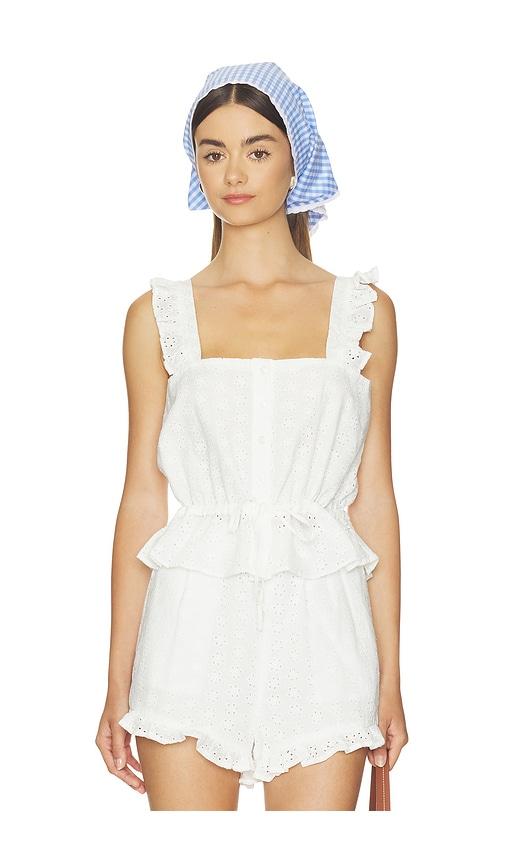 blanknyc eyelet tank top in white. - size l (also in xs, s, m)