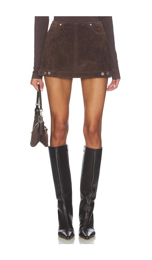 blanknyc faux suede mini skirt in brown. - size 29 (also in 30)