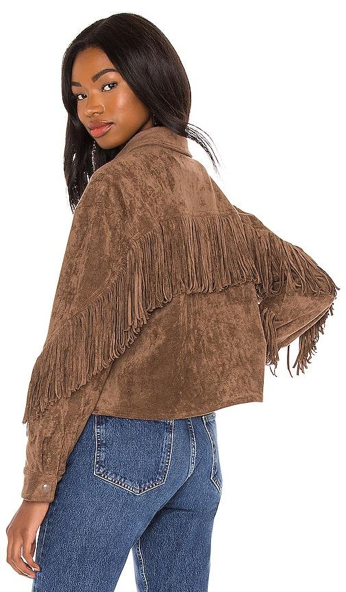 blanknyc fringe shacket in brown. - size l (also in xs)