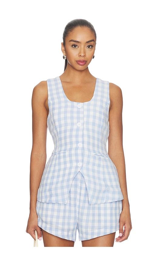 blanknyc gingham sleeveless top in multi. - size l (also in xs, s, m)