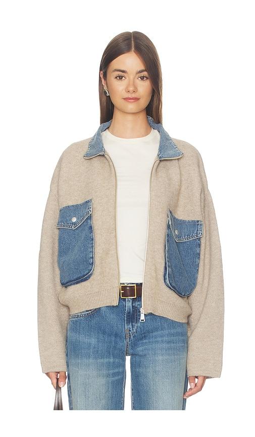 blanknyc glow up jacket in beige. - size l (also in m, xs)