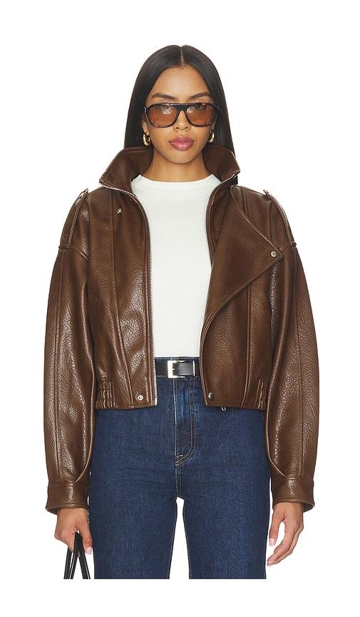 blanknyc moto jacket in late hours in brown. - size l (also in xs, s, m)
