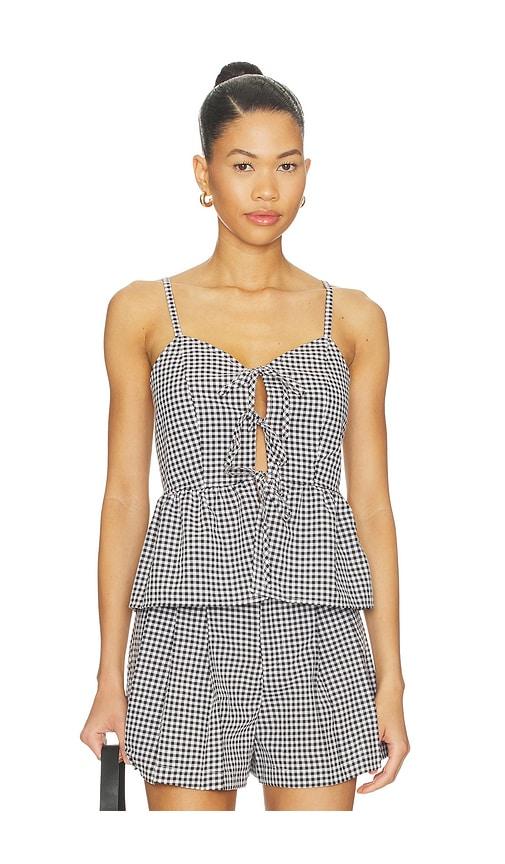blanknyc plaid tank top in black,white. - size l (also in xs, s, m)